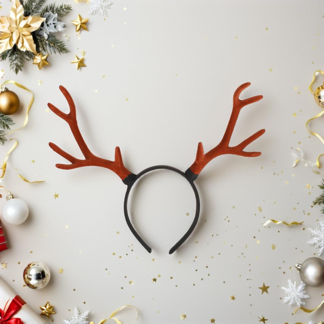 Ciieeo Reindeer Antlers Headband packaging shows compact carry for travel