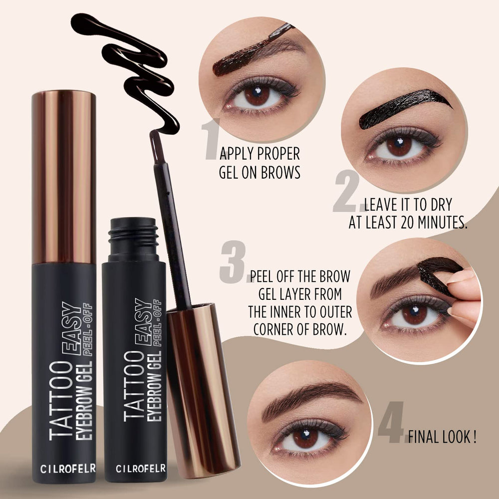 Cilrofelr brow tint pack dual-dark brown shows versatile shade options.