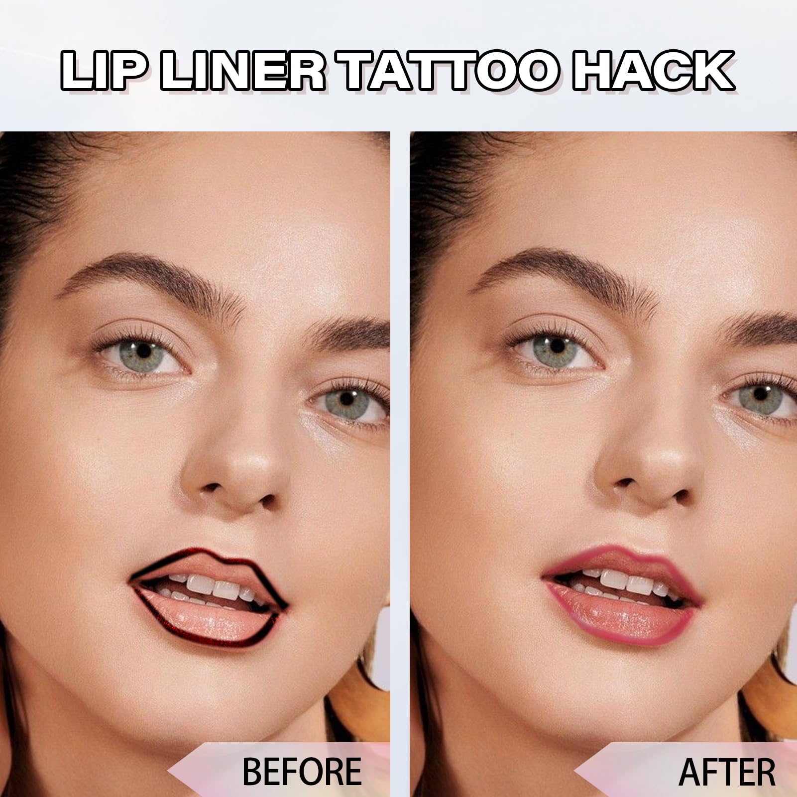 Cilrofelr Peel Off Lip Liner Stain application tip demonstrates precise lip outlining.