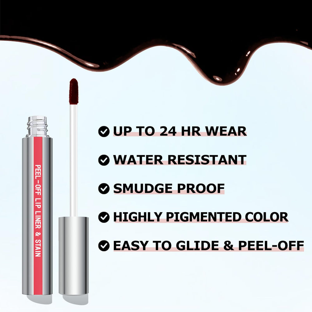 Cilrofelr Lip Liner Stain wear-test swatch shows transfer-proof, long-lasting color.