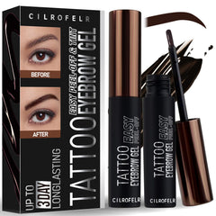 Cilrofelr tattoo brow gel application demonstrates precise control for seamless tint.