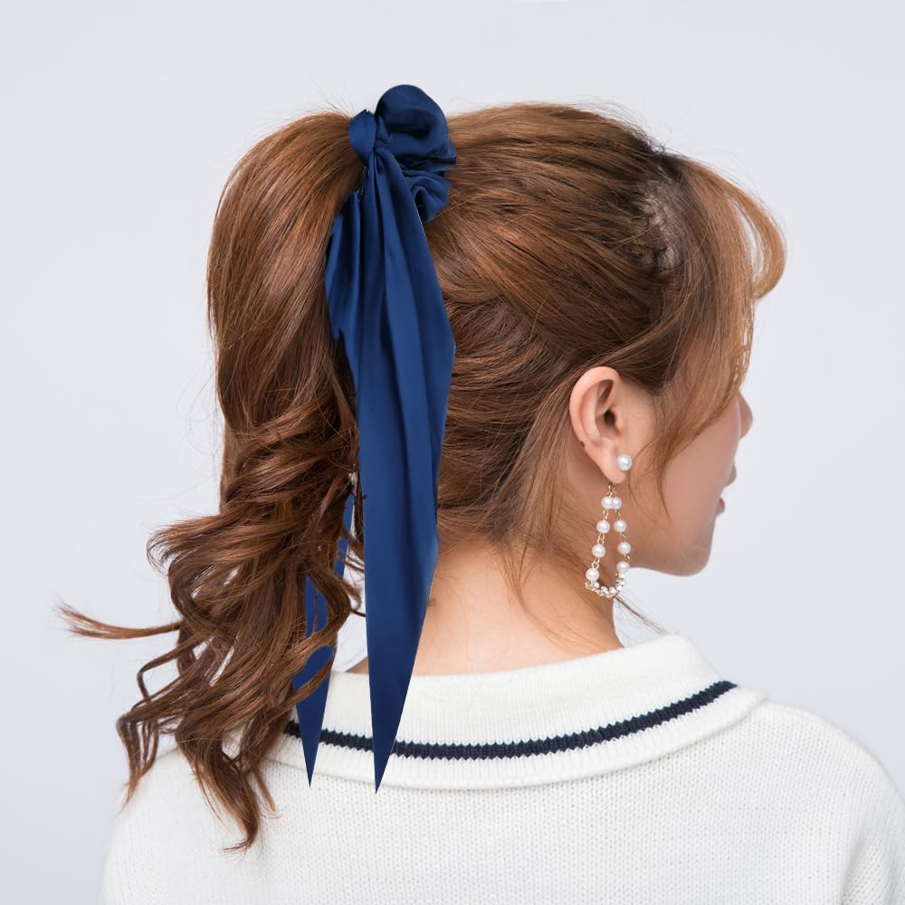 Cinaci color options satin hair ties in 12 colors to match outfits.