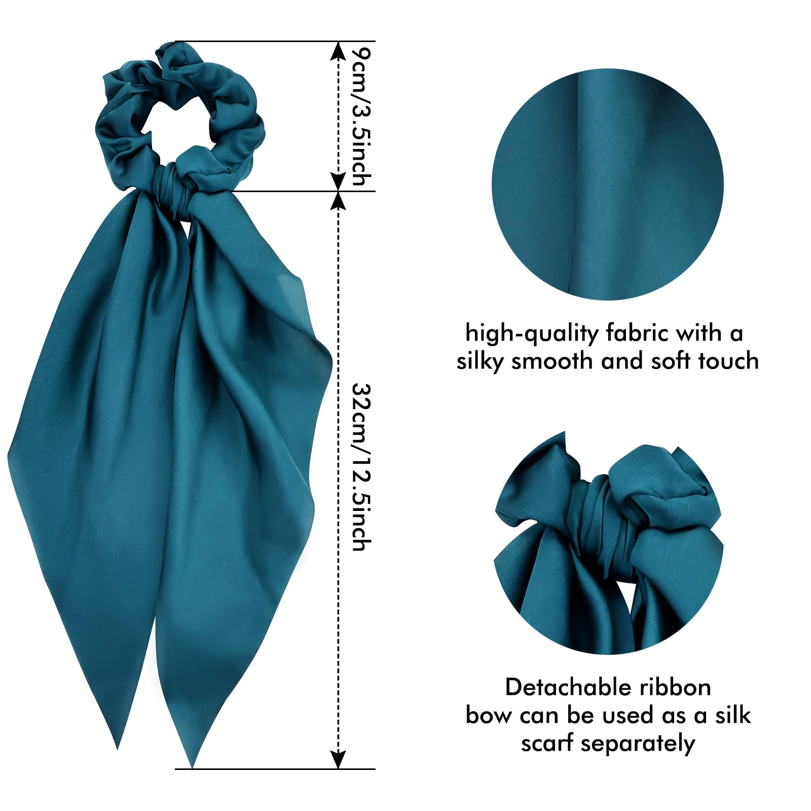 Cinaci detachable bow tail can be worn as a scarf or accessory.