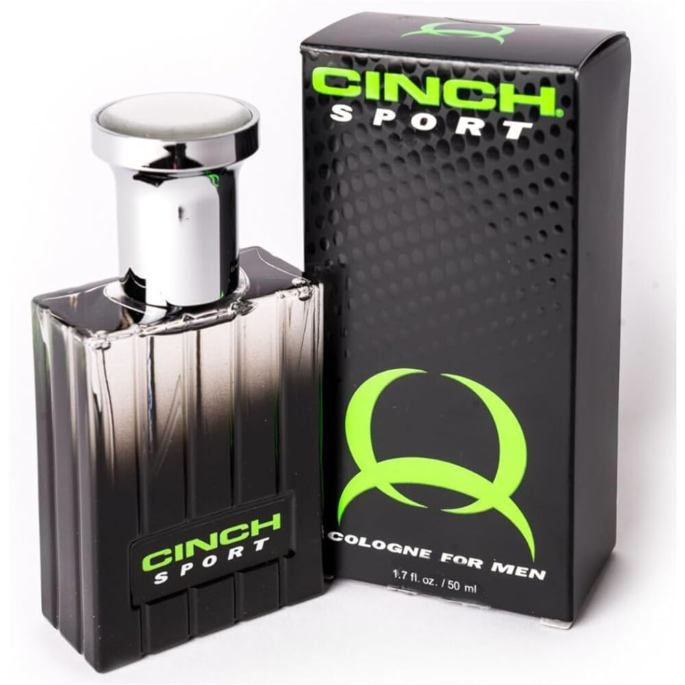 Cinch Mens Sport Cologne glass spray bottle offering lasting freshness during workouts