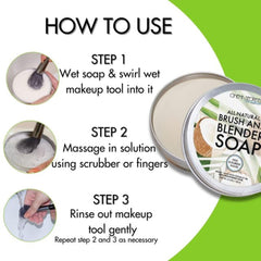 Cinema Secrets deep-clean lather action removes stubborn residues from brushes.