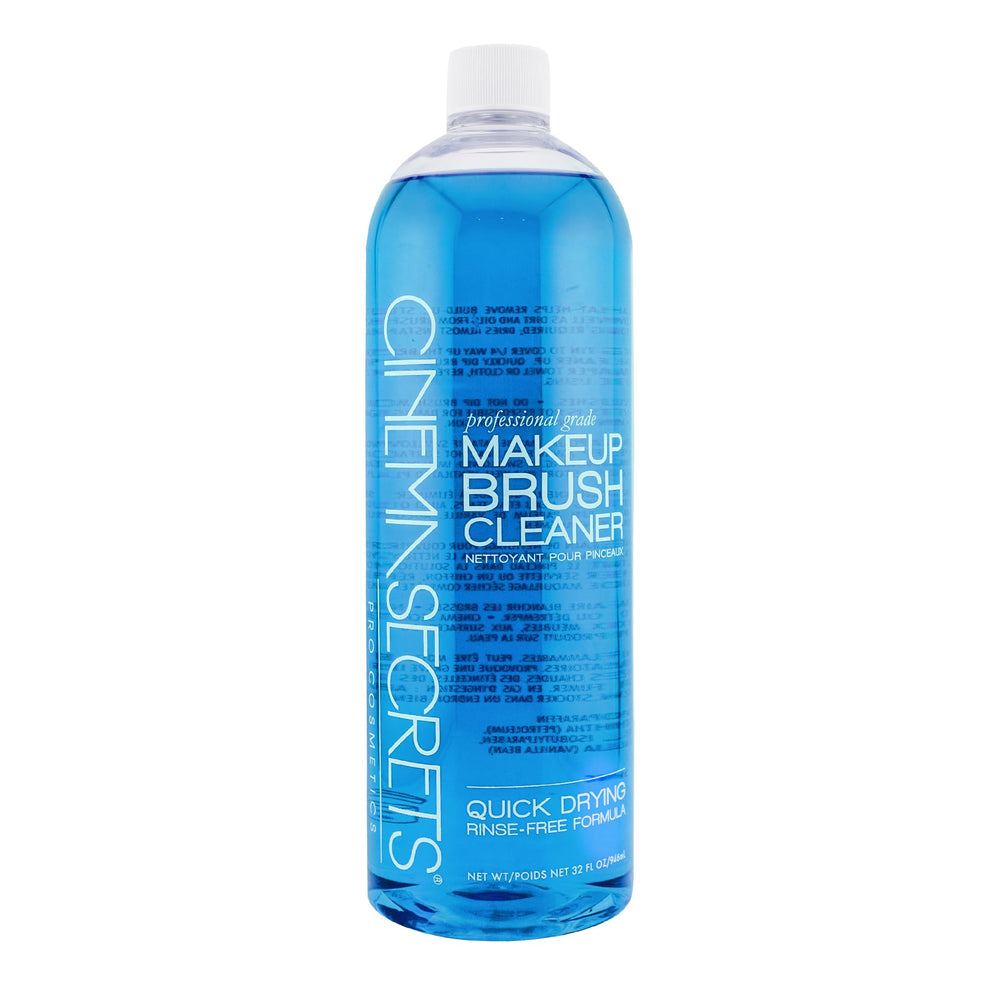 Cinema Secrets Original Blue Vanilla brush cleaner bottle pour captures clean solution for quick cleaning