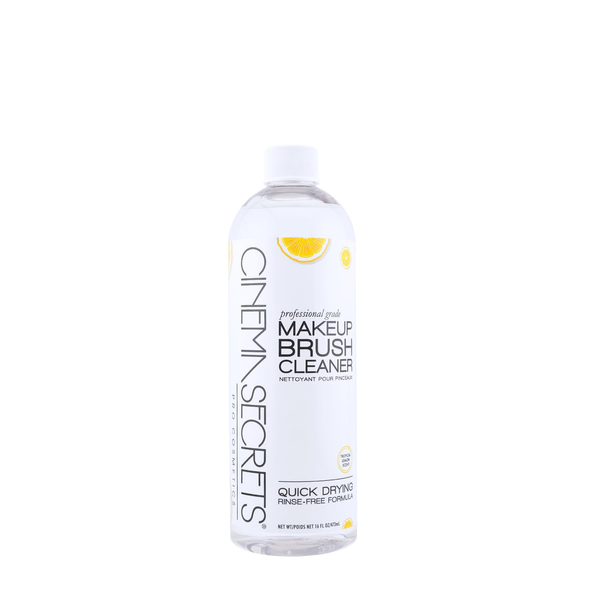 Cinema Secrets Original Brush Cleaner Lemon Bottle shown for quick-dry cleansing