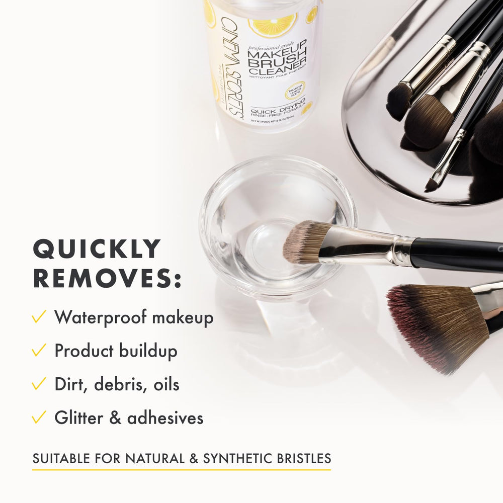 Cinema Secrets rinse-free dry-brush towel wipe for ready-to-use brushes.