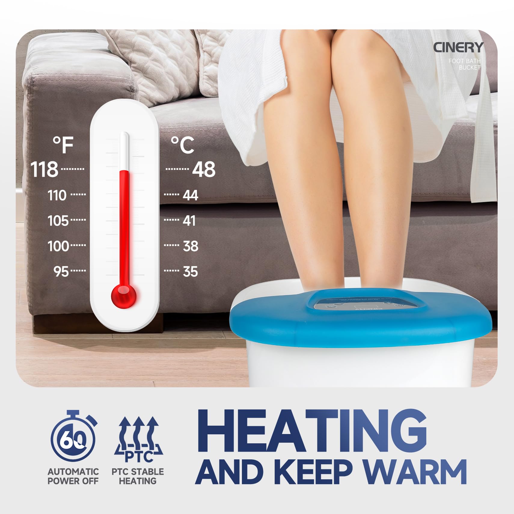 CINERY FIAHNG Foot Spa Massager compact design for easy home use