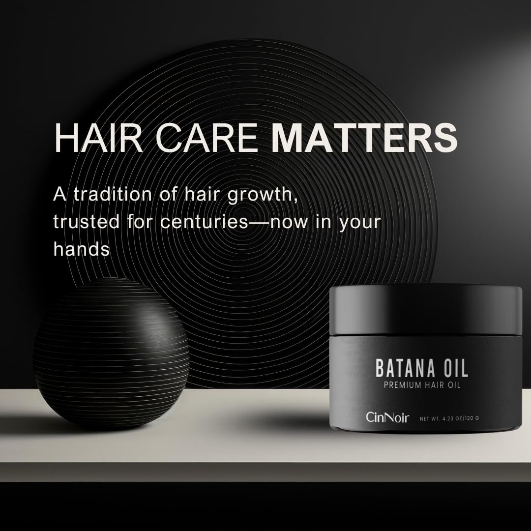 CinNoir Batana Oil packaging 4.23 oz emphasizes organic, cold-pressed sourcing.
