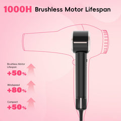 CINOSTAR Hair Dryer with ionic technology to reduce frizz and flyaways.