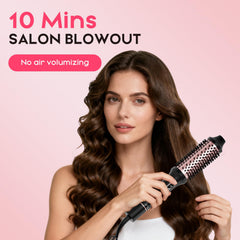 CINOSTAR heated round brush 6-temps display demonstrates precise temperature control.