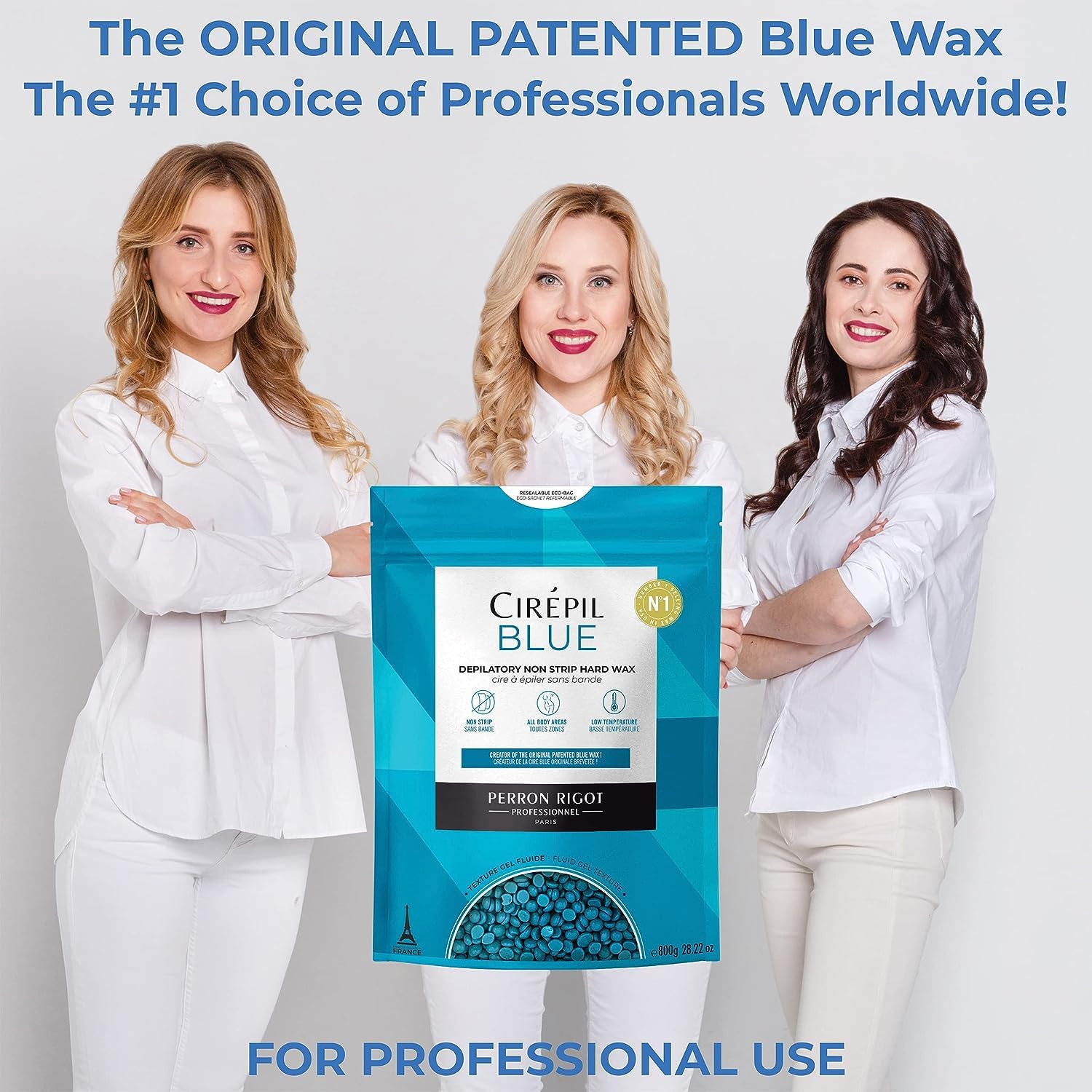 Cirepil Blue body waxing on legs for full-body options.