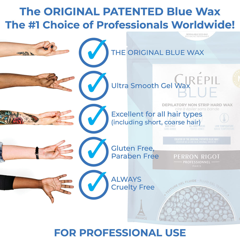 Cirepil Blue face waxing setup demonstrates gentle, precise hair removal.