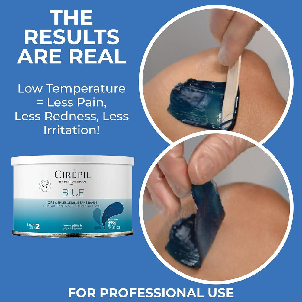 Close-up of Cirepil Blue wax beads in tin.