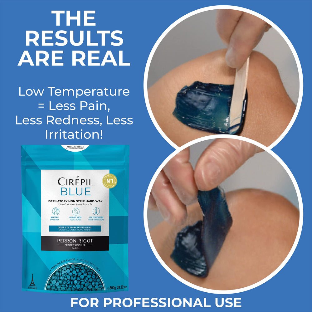 Cirepil Blue wax gel-texture closeup highlighting soft, skin-friendly consistency.