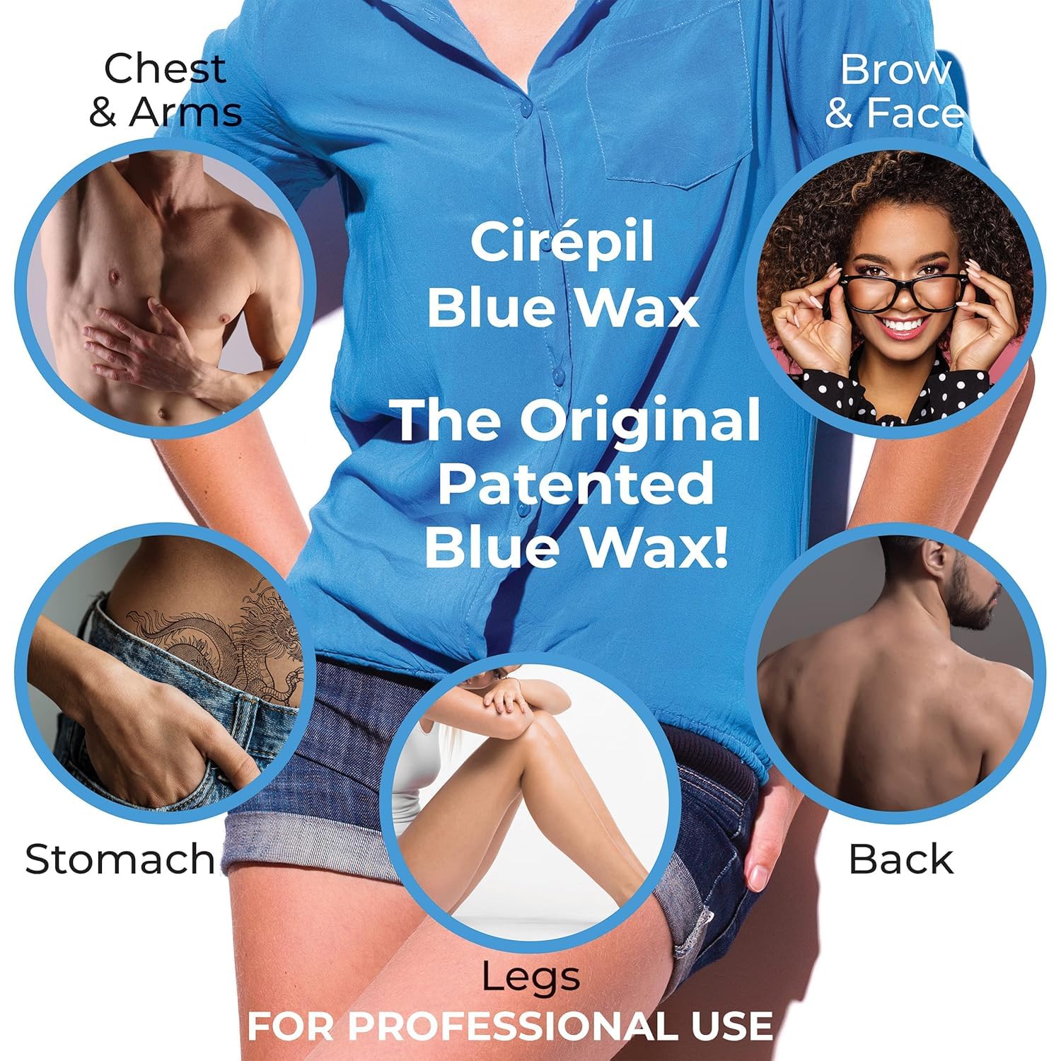 Cirepil Blue Wax Tin 400g ideal for bikini-area waxing with low irritation.