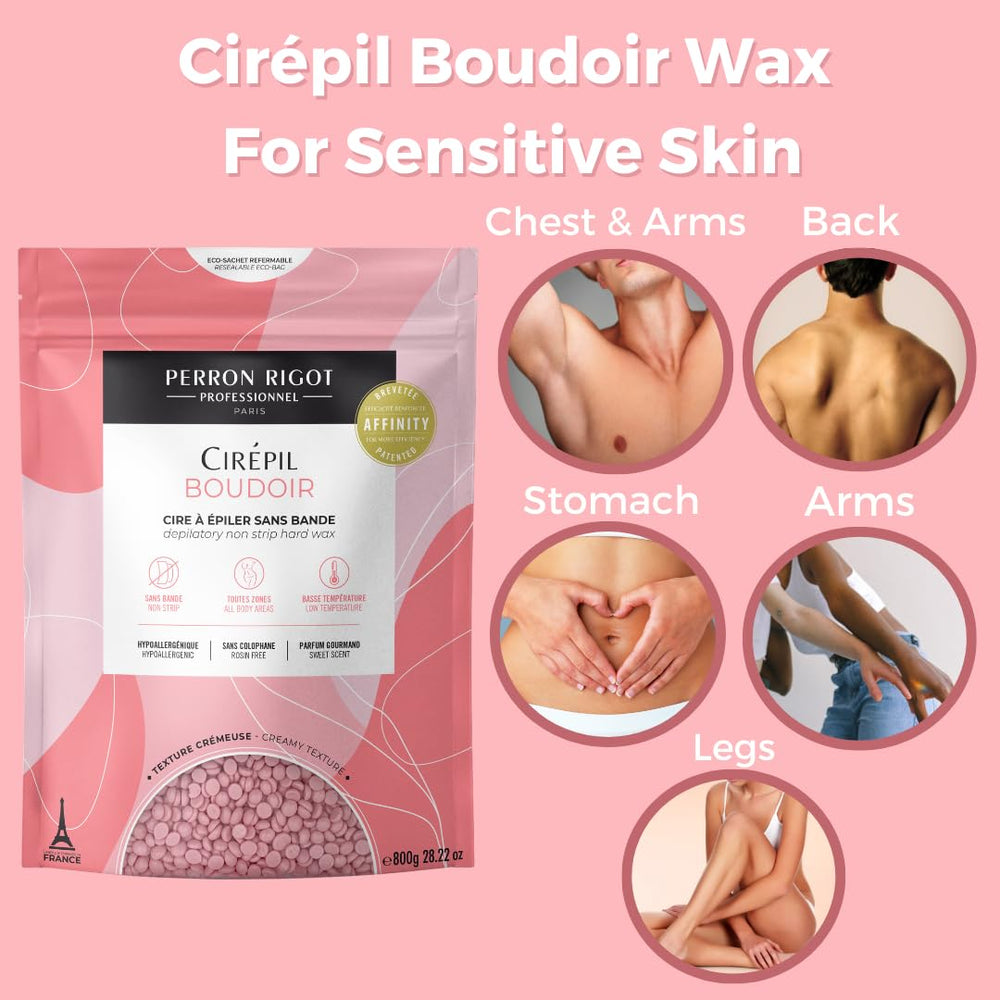 Cirepil Boudoir stripless waxing application shows salon-grade results at home
