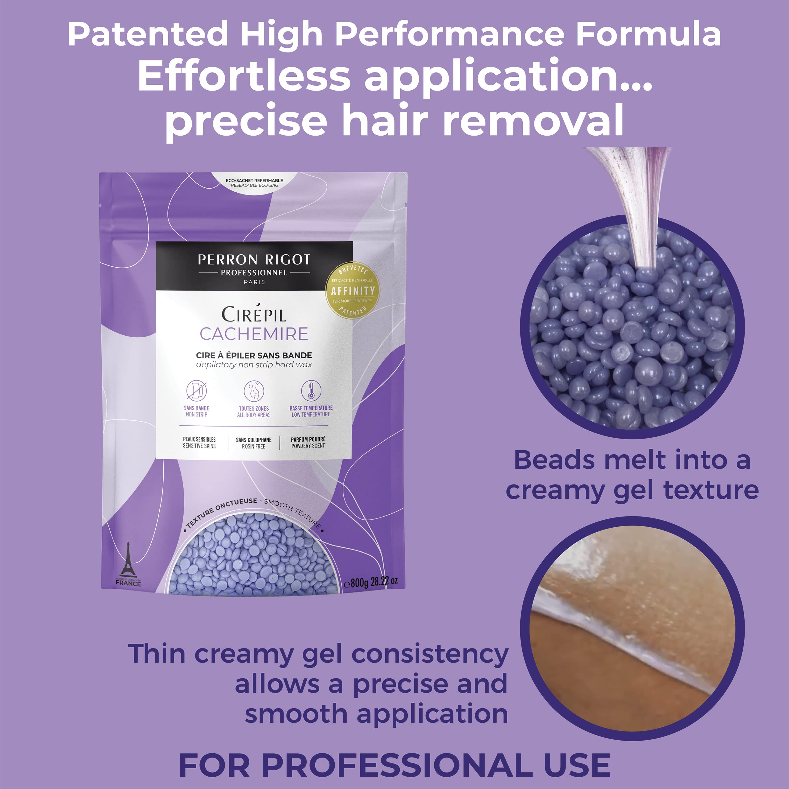 Cirepil Cachemire powdery scent enhances the relaxing waxing session