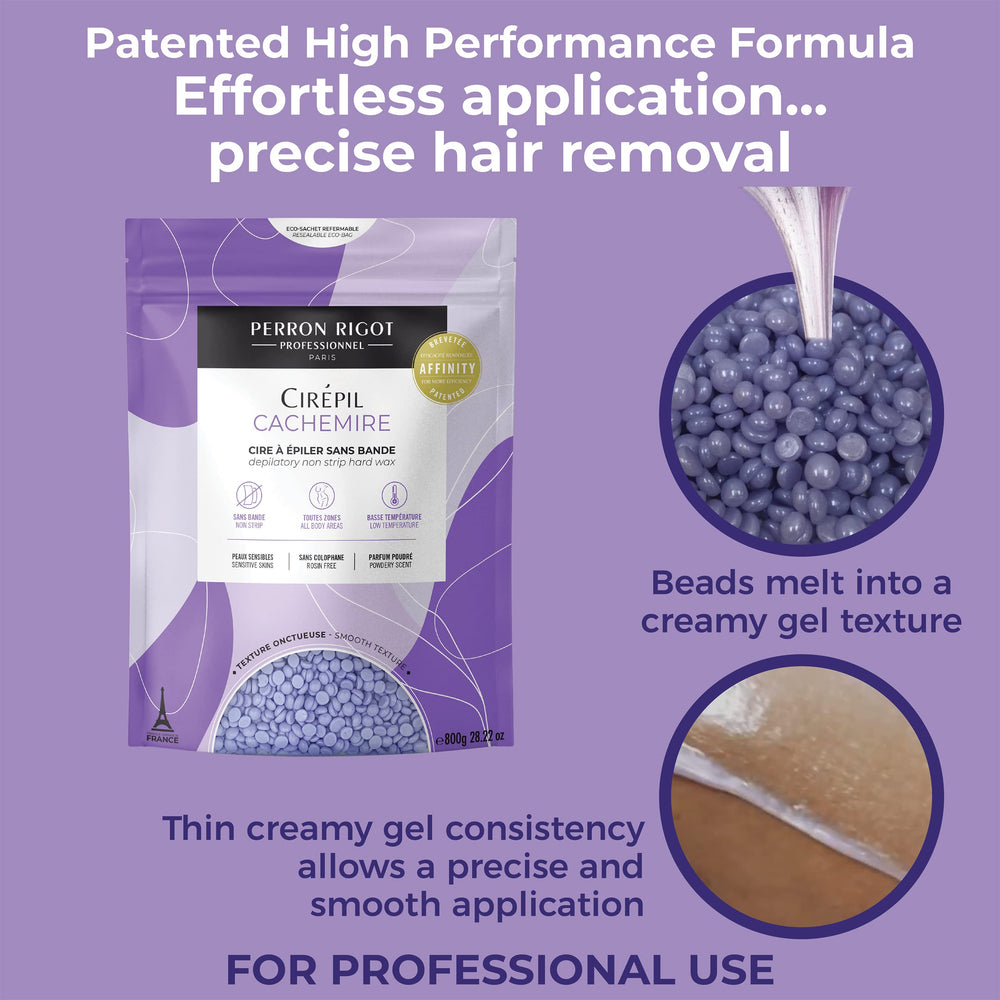 Cirepil Cachemire powdery scent enhances the relaxing waxing session