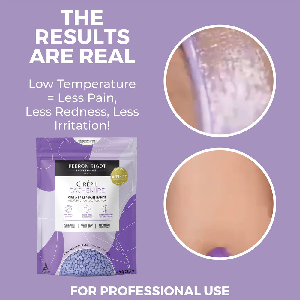 Cirepil Cachemire shrink-wrap technology image shows hair-first adhesion
