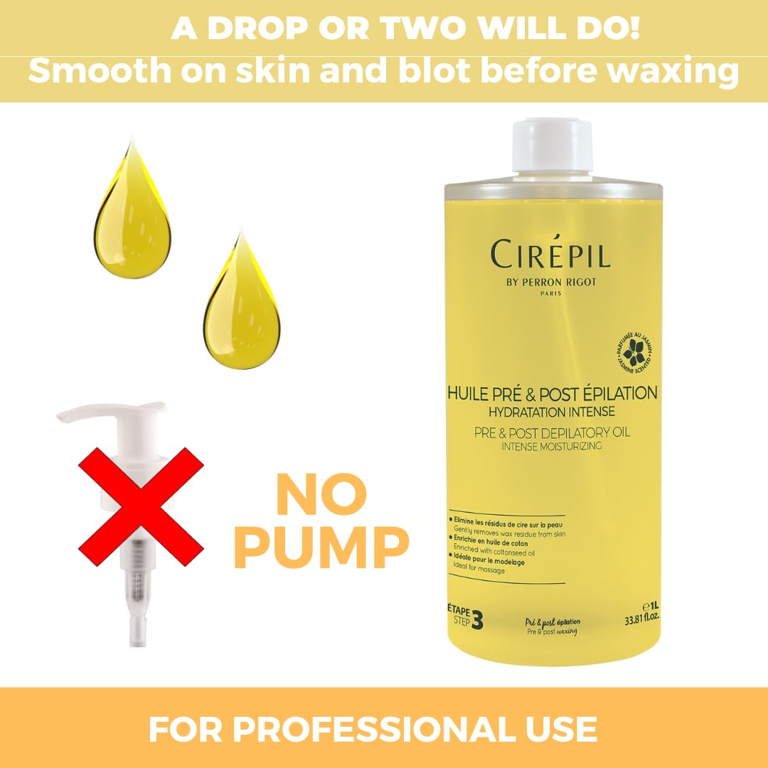 Cirepil wax residue removal demonstrates post-wax cleansing and residue dissolution