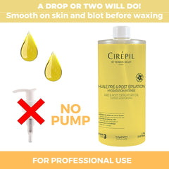 Cirepil wax residue removal demonstrates post-wax cleansing and residue dissolution