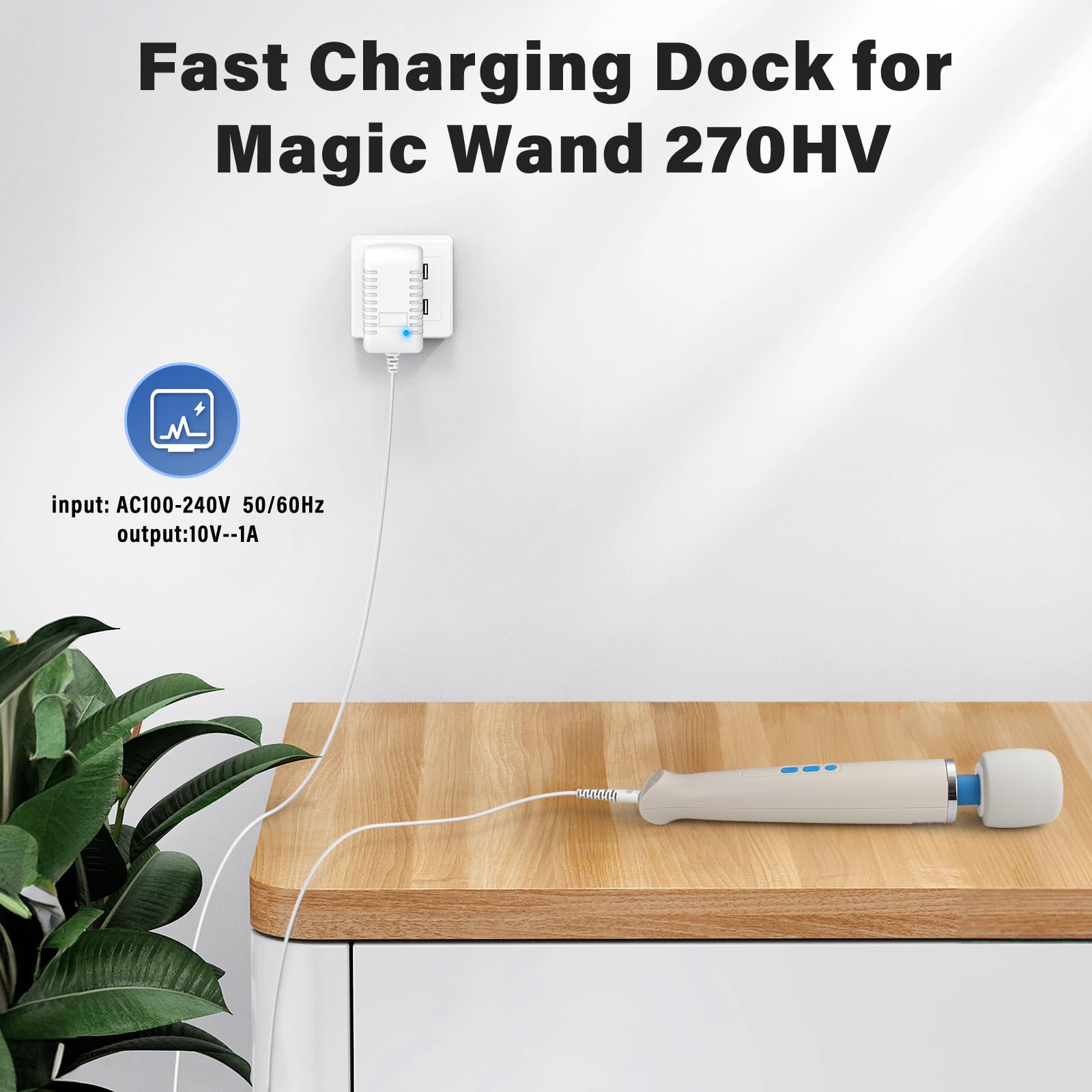 Cisain charging cord 6-5ft provides flexible reach during routine massage sessions.