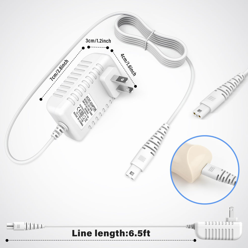 Cisain white charger cord blends with bathroom or spa environments.
