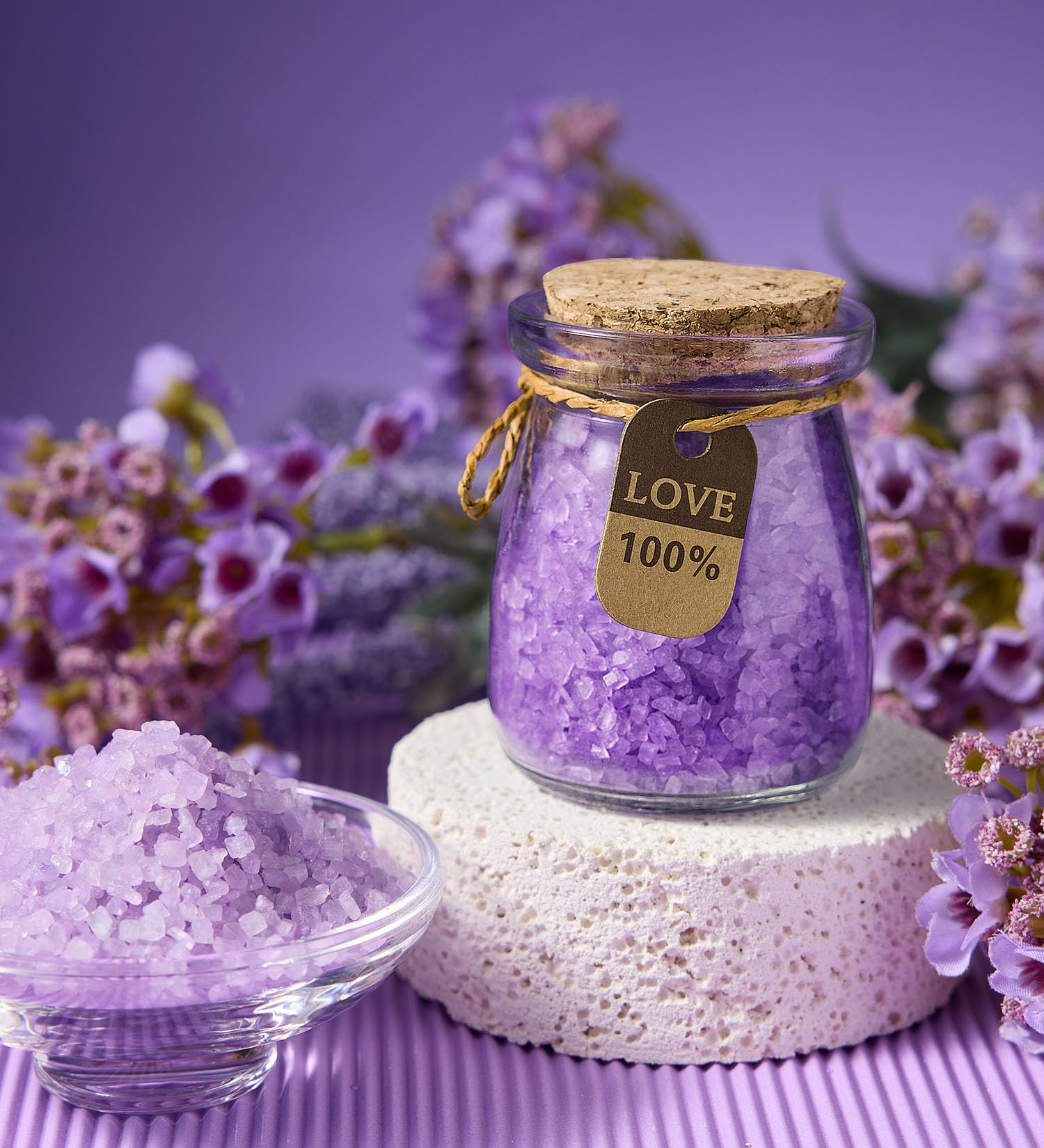 CITTA Lavender Spa Gift Set natural stone bracelet for calm energy and style