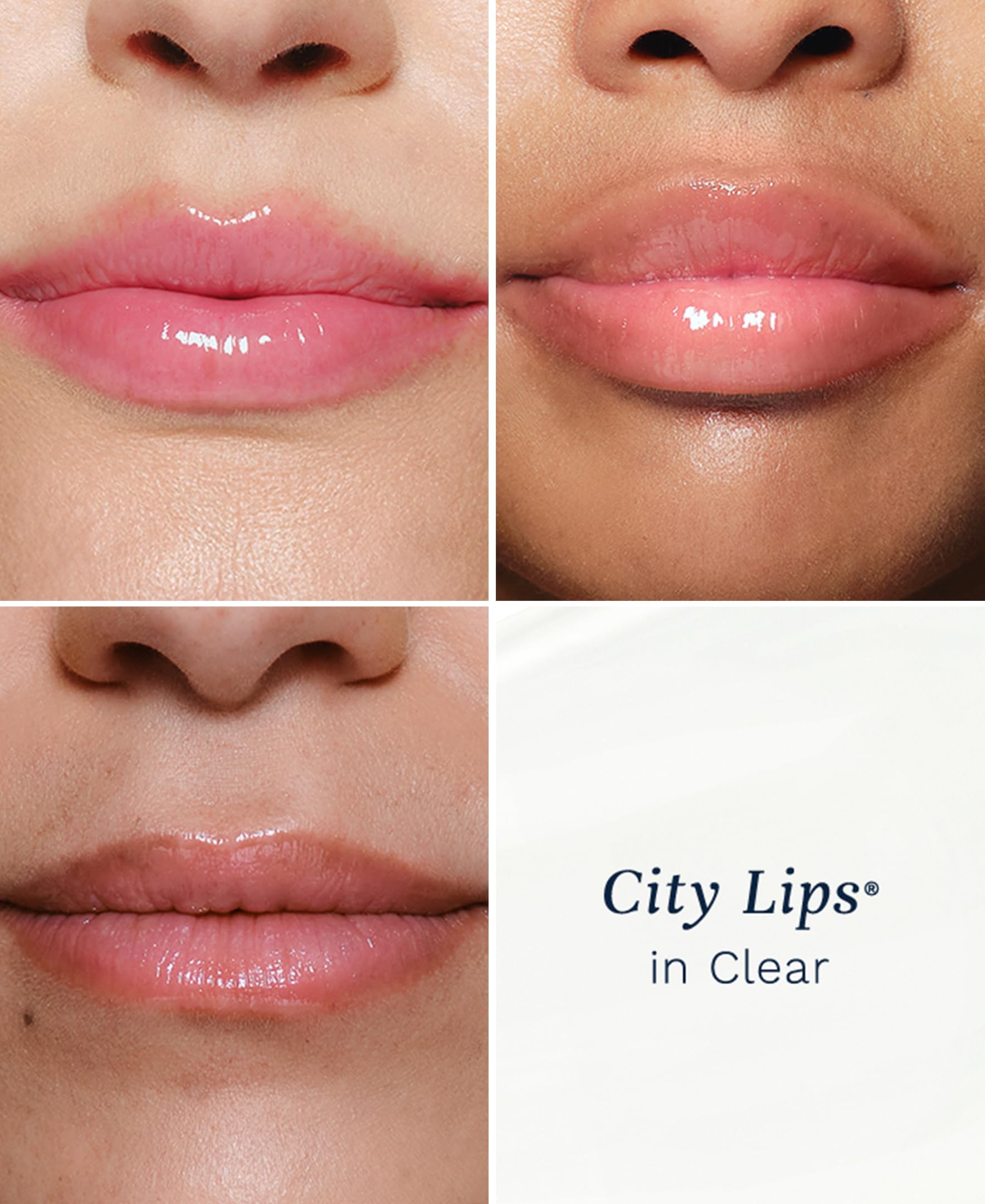 City Beauty City Lips Clear gloss closeup lips highlights glossy finish and moisture
