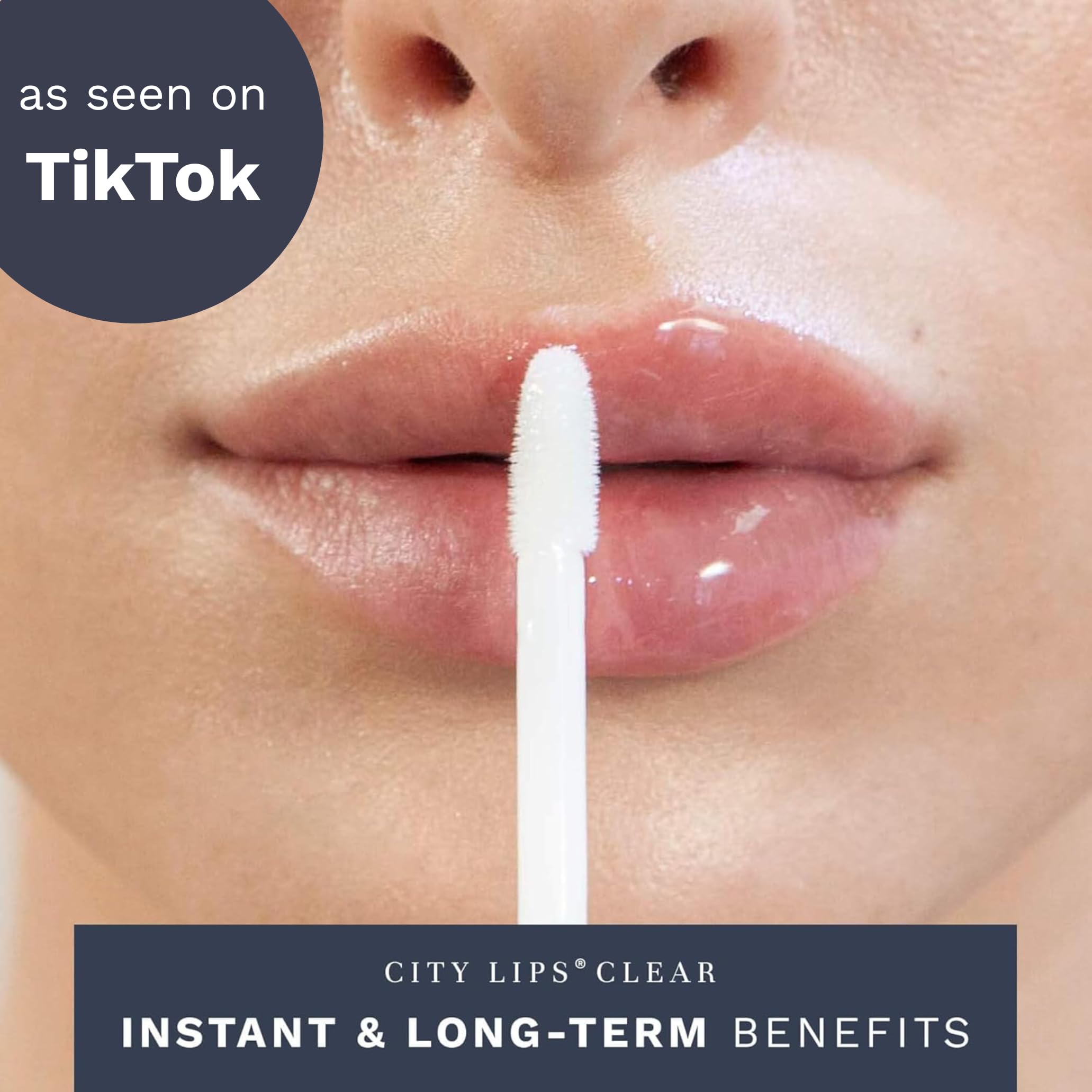 City Beauty City Lips Clear gloss texture swirl emphasizes hyaluronic acid hydration