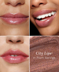 City Beauty City Lips Plum Springs applicator swipe reveals instant hydration