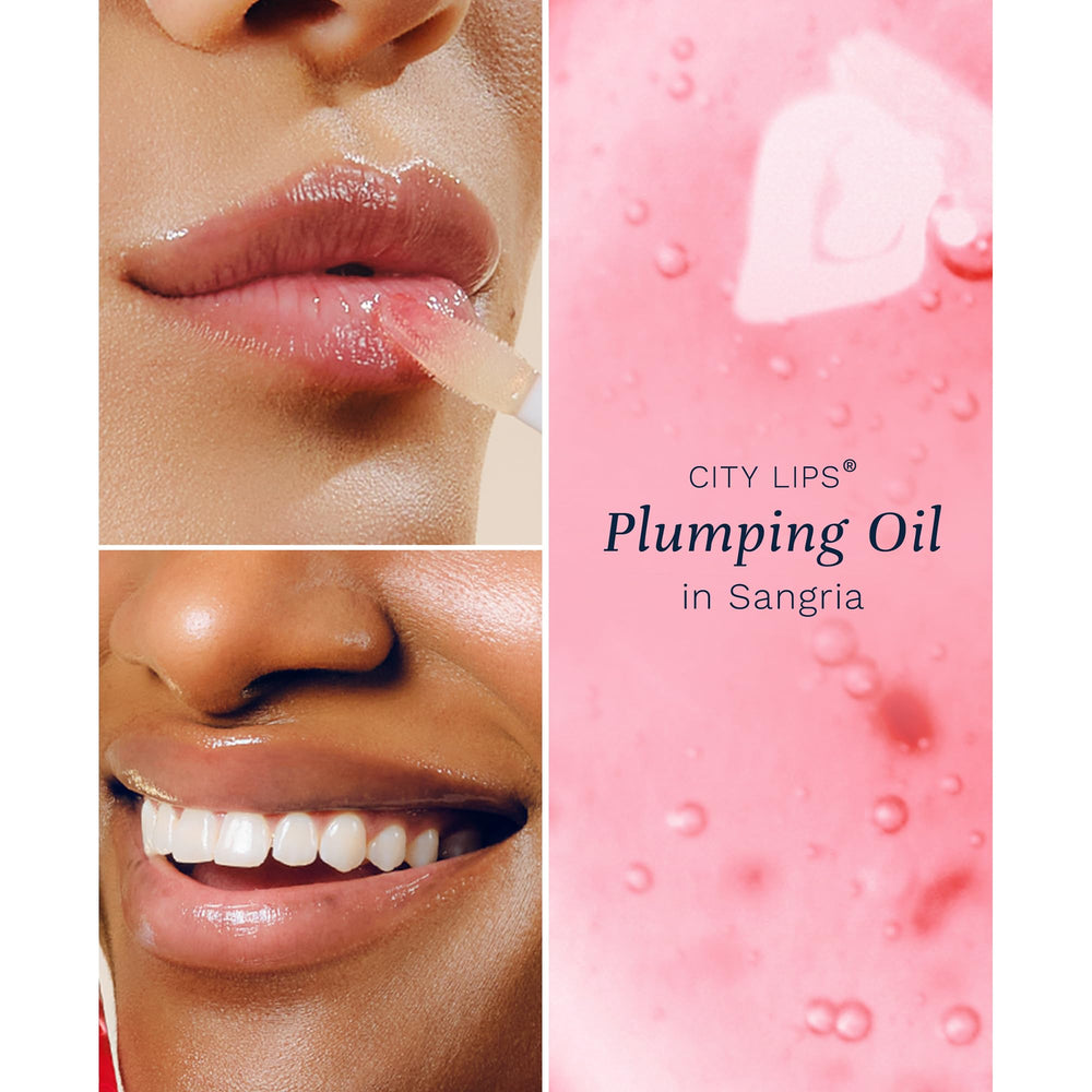 City Beauty City Lips Plumping Oil application demonstrates overnight hydration.