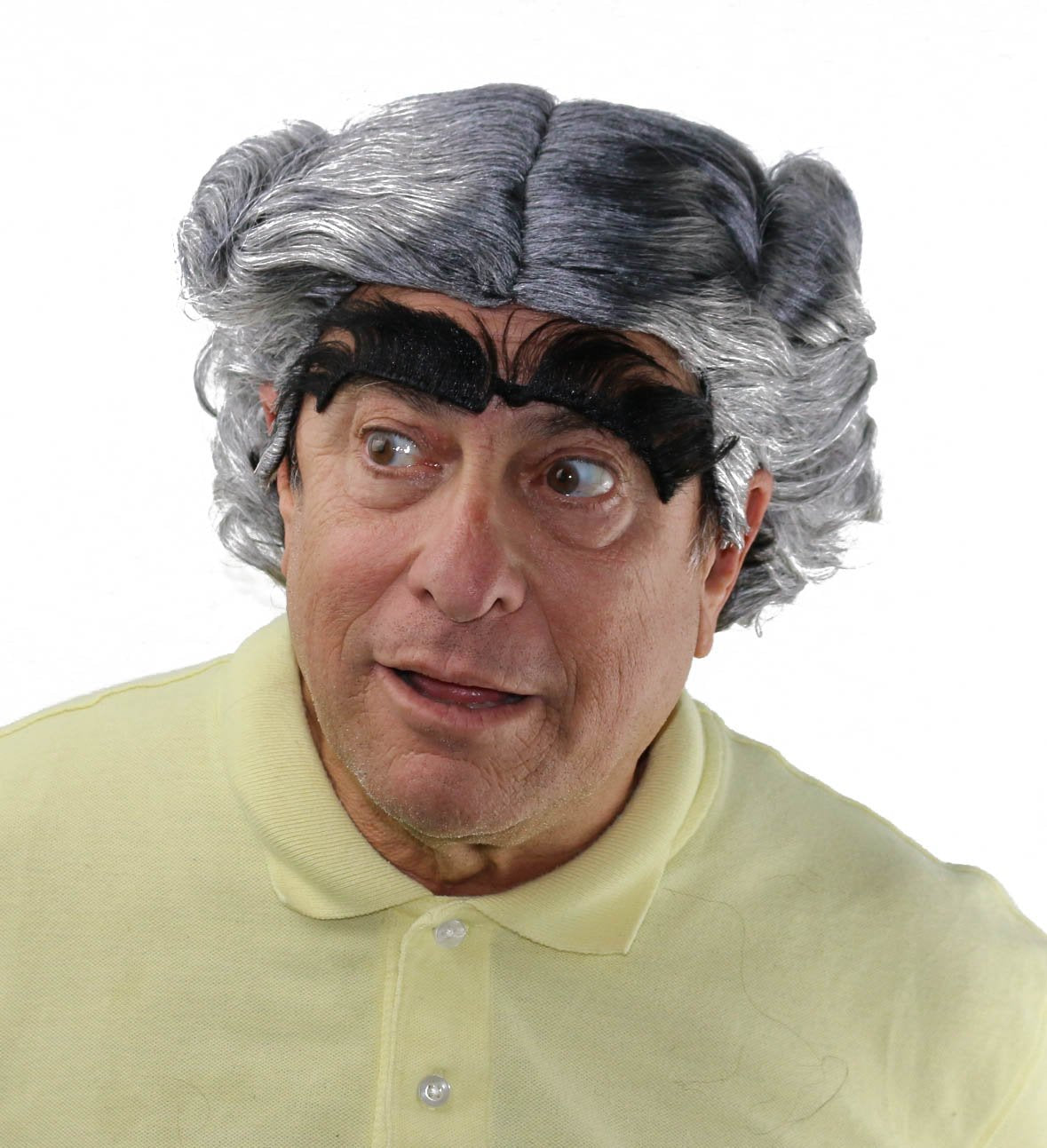City Costume Wigs mayor wig on model for festive cosplay and character role