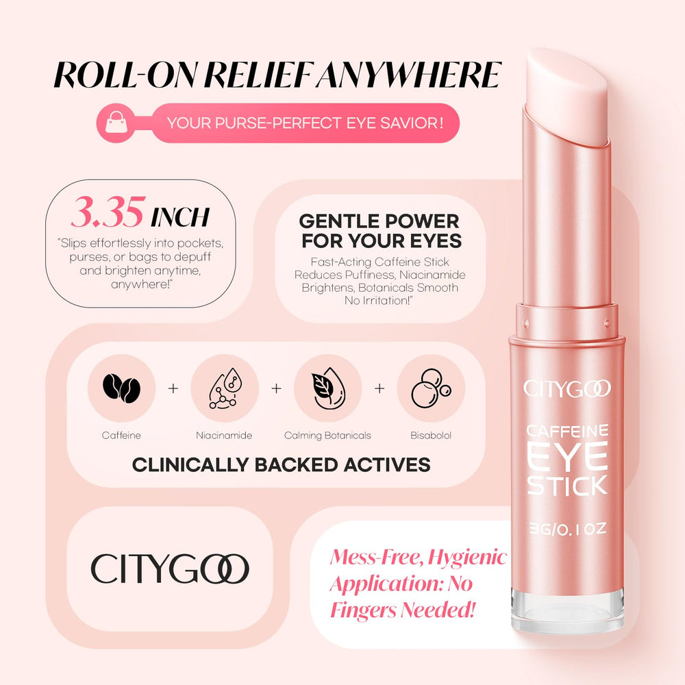 CITYGOO Caffeine Eye Cream Stick moisture blend supports gentle under-eye hydration
