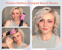 CIVEYA mini crimper creates tight beach waves for a fresh daytime look.