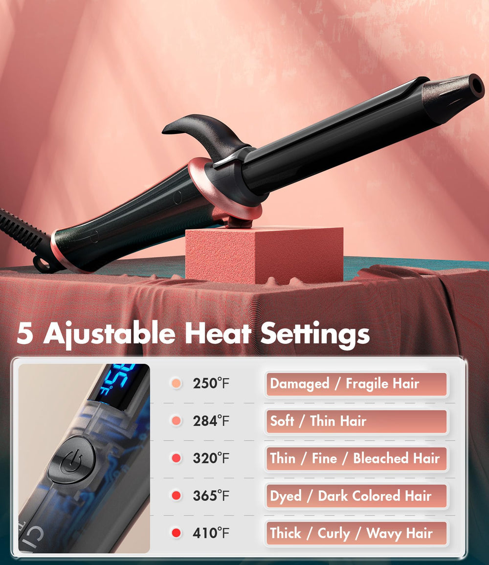 CIVEYA tourmaline ceramic barrel delivers even heat and a smooth glide