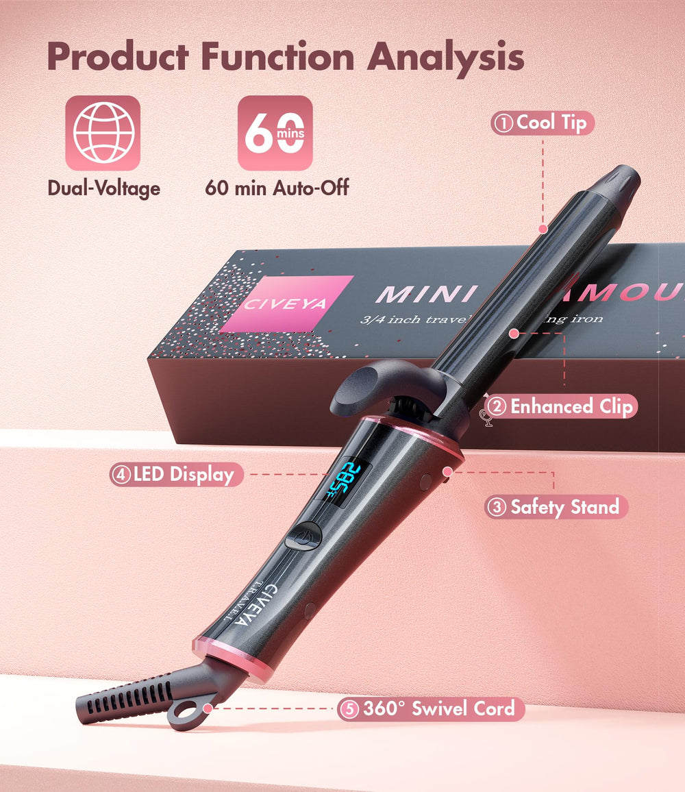 CIVEYA included travel pouch helps organize the curling iron while traveling