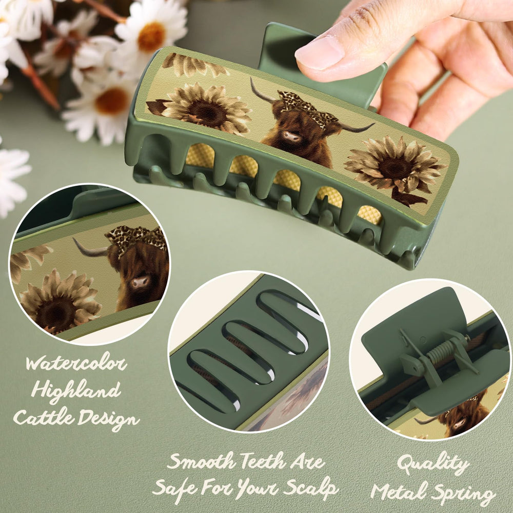 CiyvoLyeen Highland Cattle Hair Claw Clip black offers versatile, timeless appeal.