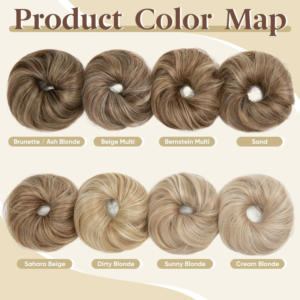 CJL HAIR two-piece pack flatlay with packaging and bun pieces