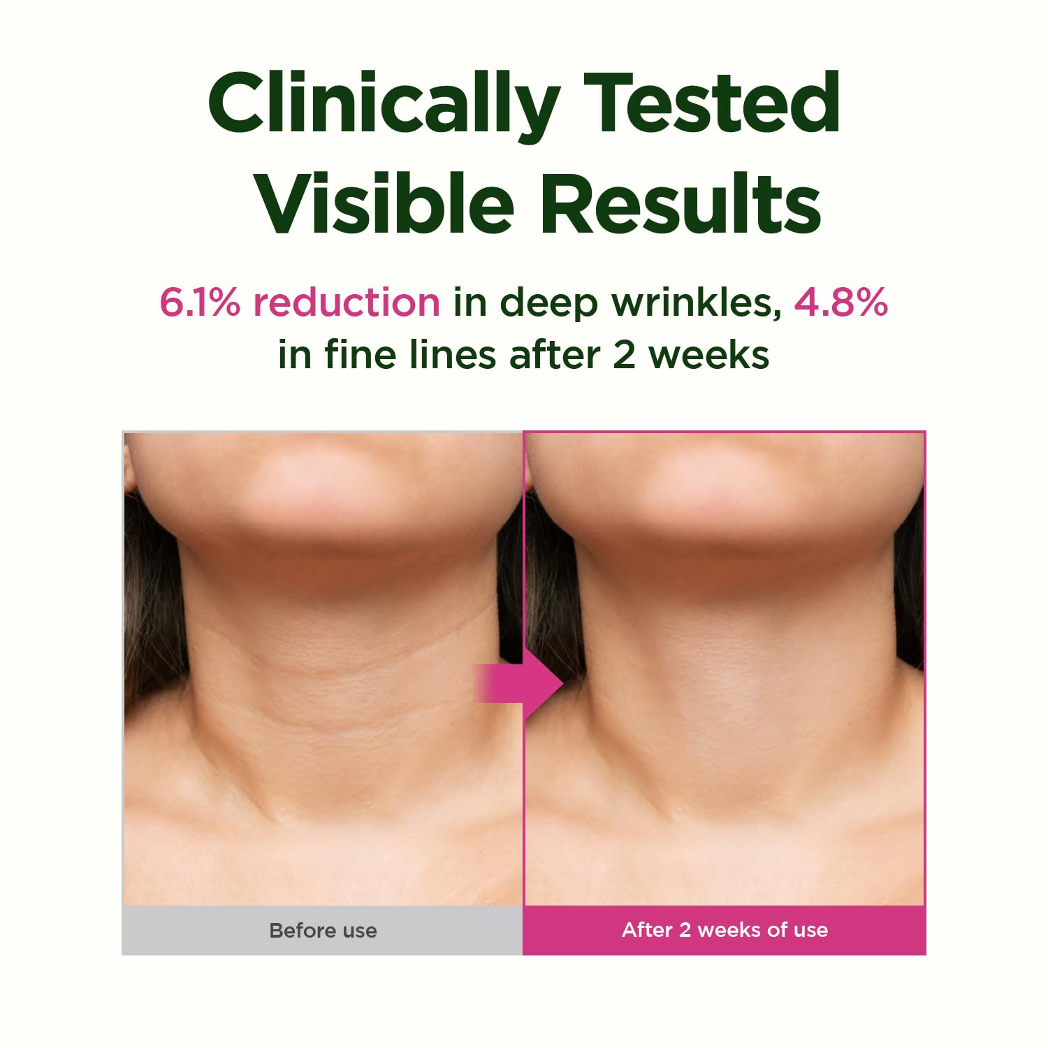 CKD Guaranteed neck cream application swirl shows even texture and glide.