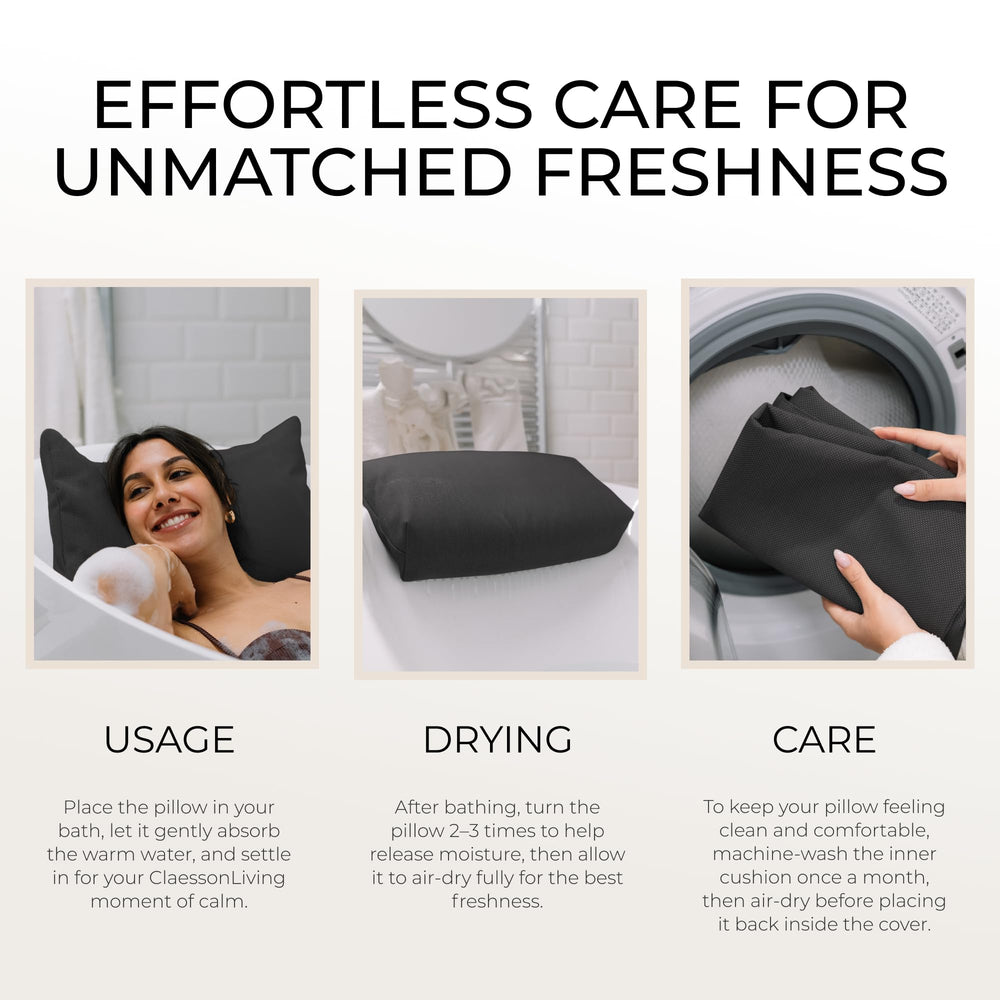 Claessonliving bath pillow large ergonomic cushion provides full-coverage support.