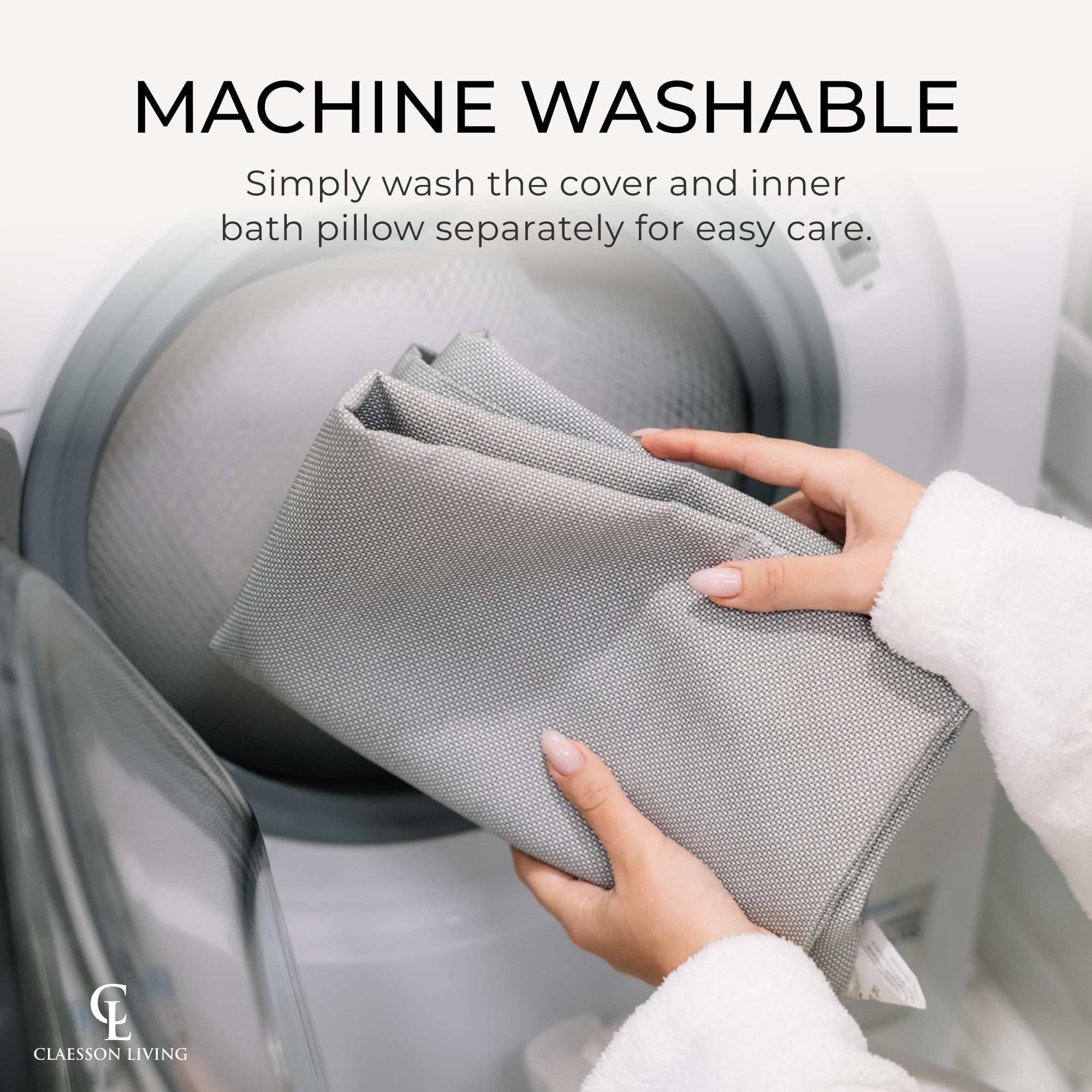 Claessonliving neck-shoulder support targets key areas for a relaxing soak.