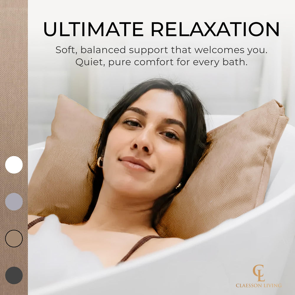 Claessonliving bath pillow quick-drying fabric keeps it fresh between uses.