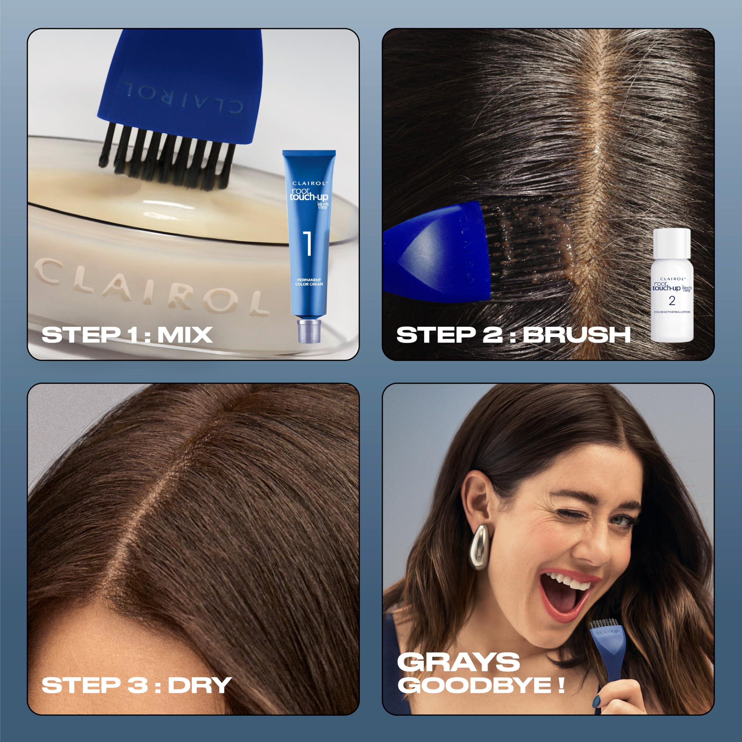 Clairol Root Touch-Up 5R strand test for color accuracy before full application