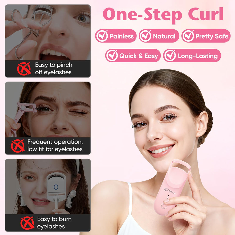 claities heated eyelash curler dual-temp 65C 85C for natural or dramatic lift