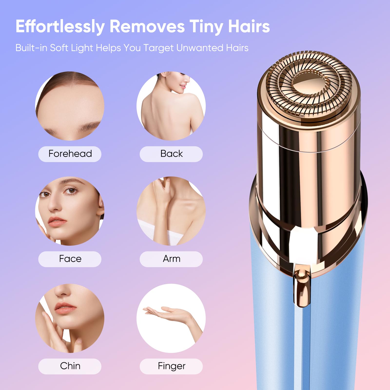 Claities mini hair remover USB cable for continuous cordless use.
