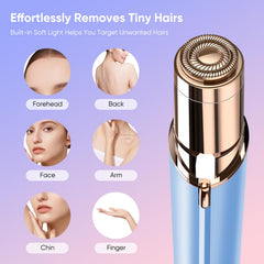 Claities mini hair remover USB cable for continuous cordless use.