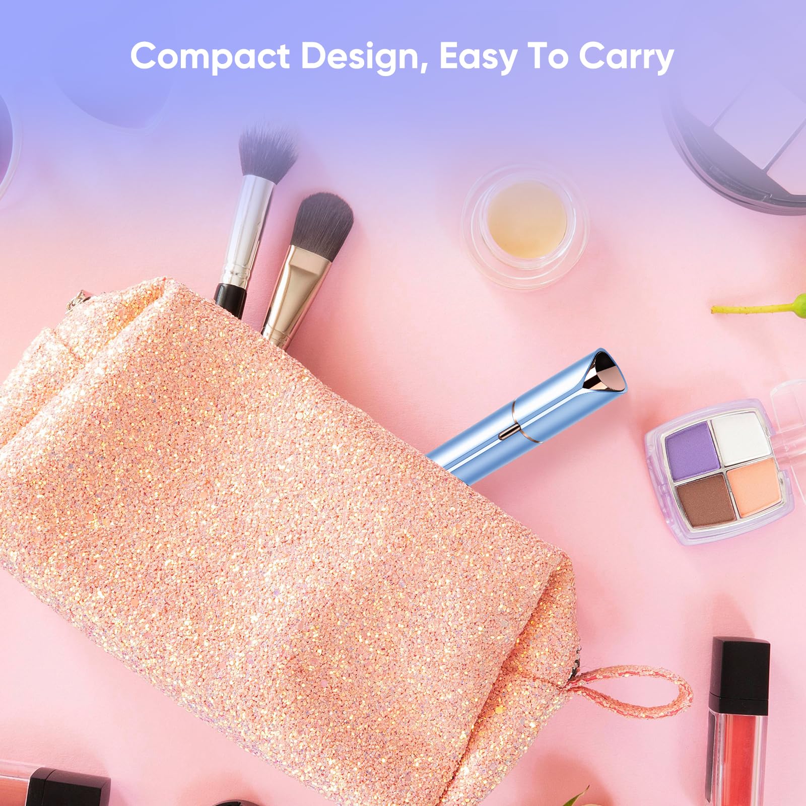 Claities portable pen-design trimmer fits in purse for on-the-go touch-ups.